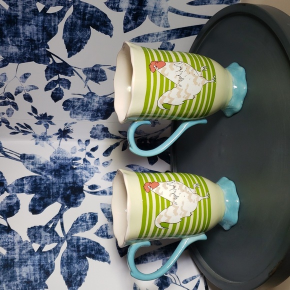 Urban Market By Gibson Charming Rooster Mugs - Green and Blue - Picture 7 of 12